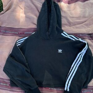 Adidas Cropped Black Hoodie